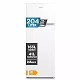 Comfee RCT284WH2A Kühl-/Gefrierkombination/Gefrierteil oben/176 kWh/Jahr/143cm Höhe/LED Licht/Reversibles Türscharnier/Weiß