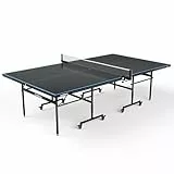 JOOLA Tischtennisplatte Outdoor J100A - Profi Tischtennistisch 4 MM Aluminium Wetterfest Klappbar, anthrazit/blau, 274 x 152,5 x 76 cm