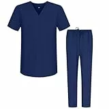 MISEMIYA - Unisex-Schrubb-Set - Medizinische Uniform mit Oberteil und Hose ref.6801-6802 - Large, Blau