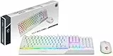 MSI Vigor GK30 Combo IT Semi Mechanische Gaming-Tastatur + Maus Gaming Clutch GM11, RGB Mystic Light, Multimedia-Hotkey, wasserabweisend, ideal auch für Büro, italienisches Layout, Weiß
