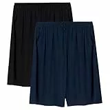Chalier Cozy 2er Pack Pyjamahose Herren Kurz Modal Schlafanzughose Weich Verstellbare Taille, Beidseitige Taschen