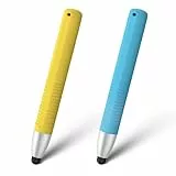 Vancle 2 Stück Tablet Stift für Kinder,Kinderfreundliche Stylus Stifte für Touchscreens,für alle iOS und Android Handys Tablets,Kindle,iPad,iPhone(Blau/Gelb)