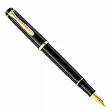 Pelikan Füllhalter Classic 200, Schwarz, Feder M (mittel), hochwertiger Patronenfüller im Geschenk-Etui, 820660, 1 Stück (1er Pack)