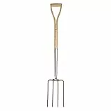 Kent & Stowe Spatengabel – Garten-Forke zum Umgraben aus Edelstahl, für große Bodenflächen, Heugabel mit Stiel aus Eschenholz, Länge: 110 cm
