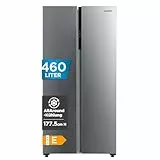 Comfee' RCS609IX2 Side-by-Side Kühl-/Gefrierkombination/No Frost/Inverter Compressor/177,5 cm hoch/271 L Kühlen/189 L Gefrieren/Doppelte Steuerung/SuperCool, Inox