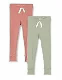 Müsli by Green Cotton Baby - Mädchen Cozy Me Rib 2-Pack Leggings, Daydream/Poetry Green, 98 EU
