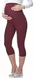 Be Mammy 3/4 Umstandsleggings aus Viskose BE-03 (Winerot, XL)