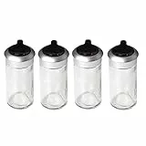 Cabilock 100 Ml Gewürzbehälter Aus Glas Mit Deckel 4er-pack Gewürzglas Drehbarer Deckel Luftdichte Gewürzbox Küchenaufbewahrung Für Gewürze