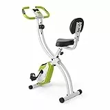 Ultrasport Heimtrainer F-Bike 200B, klappbares Ergometer mit Rückenlehne, Hometrainer mit Handpuls-Sensoren und vielen Funktionen, praktisches Fitnessgerät für Zuhause, grün