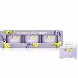 Yankee Candle Duftkerzen-Geschenkset | Votivkerzen mit Lemon Lavender | Soja-Wachs-Mix | 3 Teile