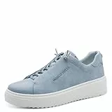 Marco Tozzi Damen Sneaker weiches Feel Me Wechselfußbett weiches Innenfutter Vegan Schnürer, blau (Polar), 41 EU
