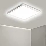 Ouyulong Deckenlampe, 18W 6500K LED Deckenleuchte, 23cm IP44 1620lm weiß rund für Schlafzimmer, Badezimmer, Wohnzimmer, Küche, Büro, Balkon (1 Stücke)