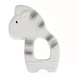 Tikiri 8591505 Kautschuk Beißring Zebra, Zahnungshilfe aus Naturkautschuk, für Babys ab 0+ Monaten, Weiß