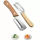 Elite Gourmet Messer- und Besteckset, 2er-Pack multifunktionaler Gemüseschäler für die Küche, 3-in-1-Multifunktions-Gemüseschäler für den täglichen Gebrauch zu Hause und beim Camping