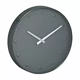 Relaxdays Wanduhr, Moderne Uhr, Stunden- & Minutenzeiger, Ø 30 cm, Wohnzimmer Küche, Büro, analoge Zimmeruhr, grau