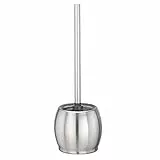 AMARE WC-Bürste, Silber, Edelstahlvase-rund