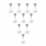 PiercingJak 5-10Stk Acryl Piercing Lippenpiercing Labret Stud Zungenpiercing Bioflex Flexibler Ohr Tragus Helix Ohrpiercing 1.2mm