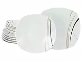 CreaTable, 24029, Serie Square City Line, 12-teiliges Geschirrset für 6 Personen, Tafelservice aus Porzellan, spülmaschinen- und mikrowellengeeignet, Qualitätsproduktion