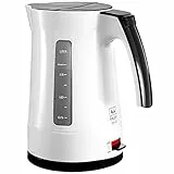 Wasserkocher - MELITTA - Enjoy Aqua, 1,7 L, 2400 W, weiß/schwarz, entnehmbarer Kalkfilter, 1003-01 wh/bk