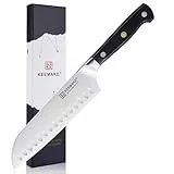 KEEMAKE Santoku Messer 17cm, Kochmesser profi messer aus deutschem Messerstahl, Scharfes Küchenmesser mit Ergonomischem Griff, Allzweckmesser für Hobbyisten und Profis