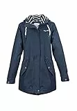 Regenliebe Damen Regenmantel | Friesennerz tailliert | gestreiftes Innenfutter | winddicht und wasserdicht, Größe:40, Farbe:navy
