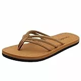 Harssidanzar Lady Flip Flops Zehentrenner Leichte bequeme Sommer Strand String Sandalen mit Bogen Suppor KL221EU, Kamel, Größe 37