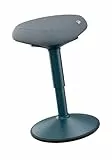 Leitz Ergo Active Sitzhocker mit Dual Density Foam Komfortsitz, Bürohocker höhenverstellbar von 47 bis 64 cm, Sitzbezug aus 100% Recycling-Material, Für bis zu 110kg, Ergo-Serie, Dunkelgrau, 65440089