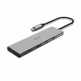 Hama USB C Hub, 4 Ports, USB 3.2 Gen2 (2X USB A, 1x USB C, 1x USB C Daten & Power, für Maus, Tastatur, USB Stick, PD Ladegerät, PD Power Pack etc., großer Buchsenabstand, 10 Gbit/s) Aluminium