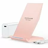 Fast Wireless Charger,NANAMI Qi kabelloses Ladegerät (mit USB C ladegerät 20W PD Adapter) für Apple iPhone 17 16 15 14 13 12 Pro Max Xr Xs,10W Induktive Ladestation für Samsung Galaxy S25 S24 S23 S22