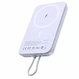 AsperX Magnetische Powerbank für Magsafe: 10000mAh Klein Wireless Power Bank mit 22.5W USB-C Kabel, Induktives Externe Handyakkus für iPhone 16 15 14 13 12 Max/Pro/Plus- Portable, LED-Display, Schwarz