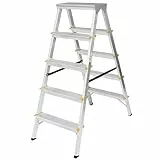 Aluleiter Stehleiter Zweiseitig 2x5 Stufen Klappleiter 150kg TÜV Zertifiziert