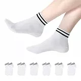 YOUCHAN 6 Paar Sneaker Socken Herren Damen Retro Kurze Socken Baumwolle Komfortabel Knöchelsocken Weiß 47-50