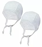 TupTam Unisex Baby Erstlingsmütze zum Binden 2er Pack, Farbe: Grau Meliert, Größe: 50-56