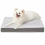 KSIIA Hundebett Orthopädisch Mittelgroße Hunde, Hundekissen Waschbar 75x47cm, Hundebetten mit Abnehmbarer Deckel, Hundematte Doppelseitig Wendbare, Grau