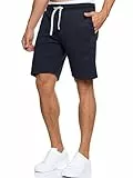 Indicode Herren Aldrich Sweatshorts mit Kordelzug | Herrenshorts Sportshorts für Männer L, Navy