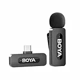 BOYA BY-V10 USB-C kabelloses Mikrofon, Mini-Ansteckmikrofon mit Geräuschunterdrückung, kompatibel mit Android/Typ-C-Smartphone, Laptop, YouTube, Podcast, Facebook, Vlogging Aufnahmen