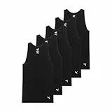 PUMA Herren Tanktop aus Gerippter Baumwolle, 5er-Pack, Schwarz, Klein