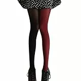 PRETYZOOM Dunkelrote Schwarze Frauen Strumpfhosen in Voller Länge Getönte Strumpfhosen Kostüm Legging Freie Größe Farben Damen Party Legging Strümpfe
