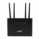 4G LTE Router Hotspot WiFi Mobile Wireless 300 Mbps mit SIM-Slot und LAN-Anschluss Mobile WiFi Router mit 4 Antennen mit hoher Verstärkung, für Asien (EU-Stecker)