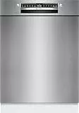 Bosch SMU4EVS08E, Serie 4, Smarter Unterbau-Geschirrspüler 60 cm, Besteckschublade, Spülmaschine mit Programmassistent, besonders Leise, höhenverstellbarer Oberkorb, Automatische Türöffnung, Edelstahl