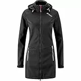 Maier Sports Damen Selina Mantel, atmungsaktiver Softshellmantel mit verstellbarer Kapuze, Winter Outdoor-Jacke mit Fleece-Futter