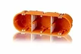 f-tronic Hohlwand-Gerätedose massiv, 3-fach, 60mm tief, HW30, orange, Inhalt: 5, 5 Stück