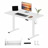 SANODESK Höhenverstellbarer Schreibtisch mit Komplett Tischplatte, Elektrischer Ergonomischer Schreibtisch, Steh-Sitz Bürotisch für Homeoffice, 120 x 60 cm, Weiß