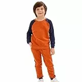deiko Kinder Jungen Mädchen Unisex Kleidung%100 Baumwolle Outfit Kinder Kleidung Set | 2tlg langärmliges Oberteil und Hose mit Taschen