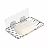 Uten Seifenablage Dusche, Seifenhalter Selbstklebend Edelstahl, Seifenschale ohne Bohren Schwammhalter Seifenablage für Badezimmer, Küche