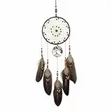 BetterJonny Traumfänger, 65cm Dreamcatcher Vintage Feder Traumfänger Handgefertigt Dream Catchers im Böhmischen Stil für Wandbehang Wohnkultur Ornamente Handwerk Zimmerdekoration Braun
