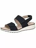 CAPRICE Damen Sandalen flach aus Leder Bequem, Blau (Ocean Suede), 38 EU