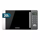 Cecotec Mikrowelle mit Grill Proclean 5010 Flatbed Edelstahl Mikrowelle 20 l, 700 W, 5 Stufen, 800 W Halogengrill, 8 automatische Programme, LED-Display und 3DWave-Technologie für optimales Garen