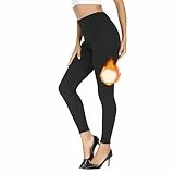 Teemie Leggings für Damen Innenfleece Bauchkontrolle, Dick Blickdicht Sporthose Hohe Taille Dehnbare, Winter Yogahose Hoher Bund Belüftet, Turnhalle Sportleggings Laufhose Radlerhose