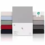 Blumtal® Premium Topper Spannbettlaken 180x200 cm Jersey - Oeko-TEX zertifiziertes Spannbettlaken Topper 180x200 Baumwolle - Spannbettlaken 180x200cm Topper/Bettlaken Topper 180x200 in Dunkelgrau
